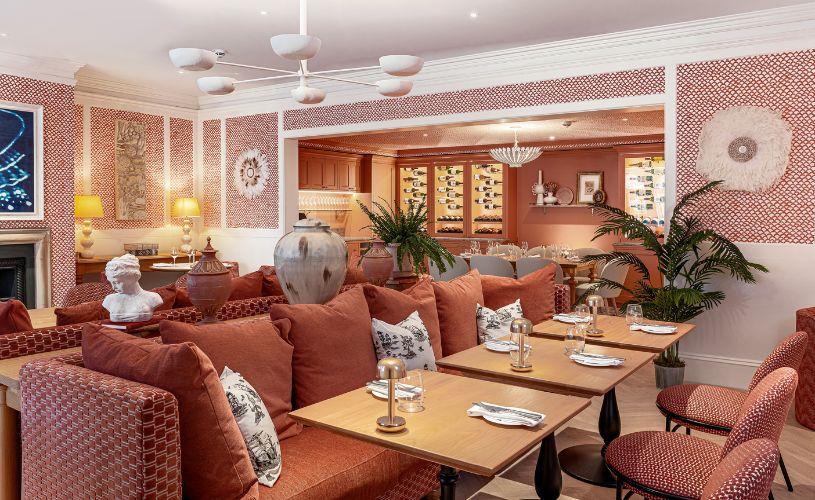 Montagus Mews pink restaurant interior